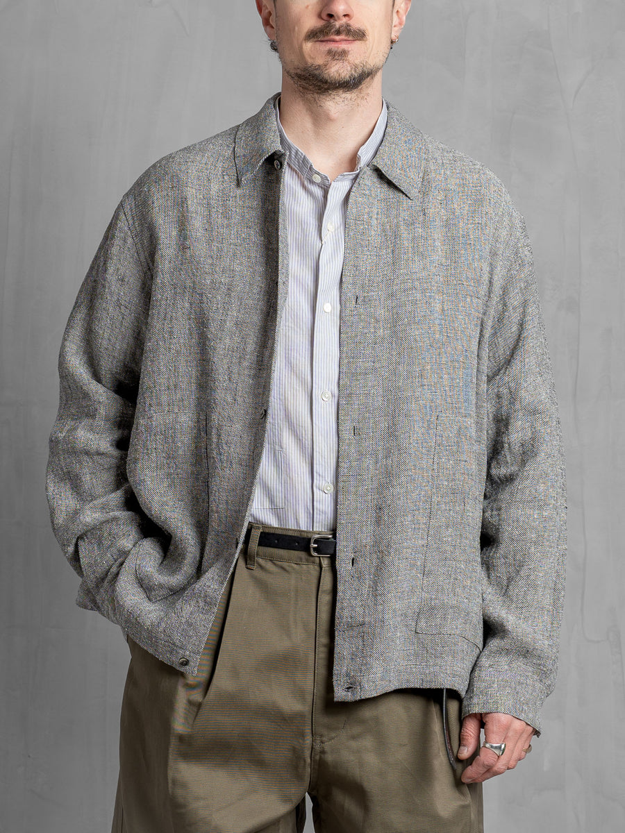 Linen-Silk Shirt Jacket - Light Grey – Tempest Works