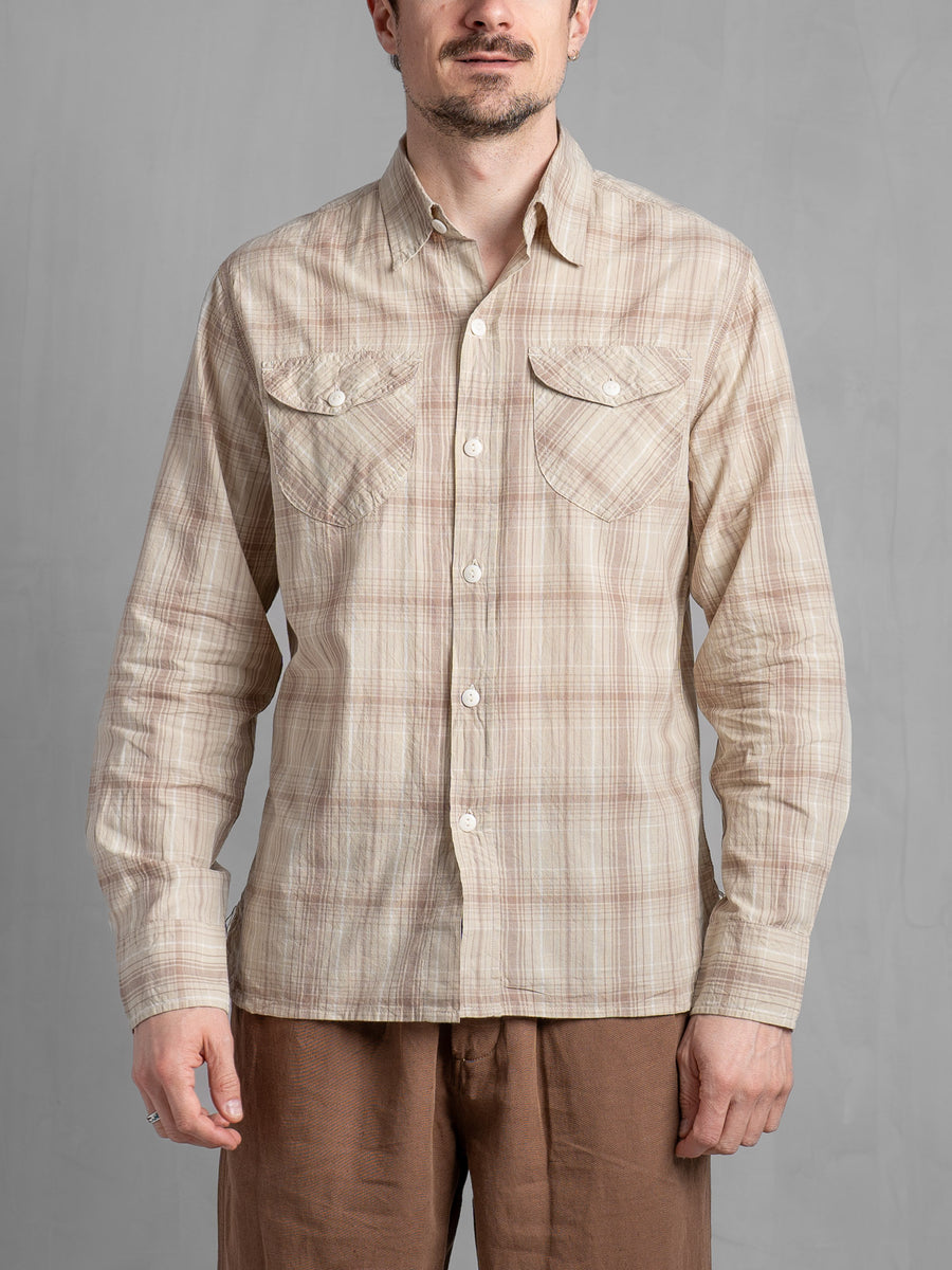 Washed Madras Workshirt - Earthtone Plaid – Tempest Works